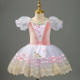 Dancewear Ballet Dress Gisele Pink Professional Competition Adults Child Flower Ballet Tutu Dress For Girls Kids Leotard Ballerina Dress 230612
