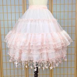 skirt Magogo Women Star Lolita Ruffle Underskirt Gorgeous Fish Bone Support Adjustable Daily Violence Carmen Midlength Petticoat