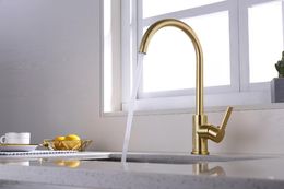 Kitchen Faucets Top Quality Brass Sink Faucet Design Brushed Gold Tap Golden Cold Water One Hole