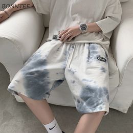 Men's Shorts Casual Shorts Men Tie Dye High Street Patchwork Designed Elastic Waist Korean Style Plus Size S-3XL All-match Males Trousers 230613