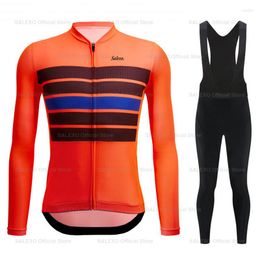 Racing Sets 2023 Men's Cycling Clothes Spring Autumn Jersey Mountain Road Bicycle Long Sleeve Clothing Mallot Ciclismo
