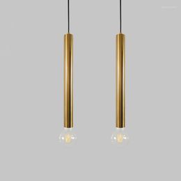 Pendant Lamps Nordic Hanging Single Head Lights Theme Cafe Clothing Store Gold Window Light E27 Attic Glass WJ11