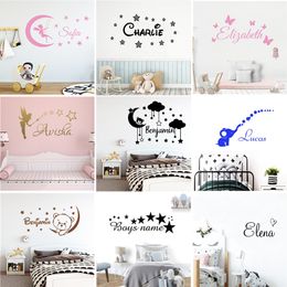 Cute Personalized Custom Name Wall Sticker Decals Murals Poster For Kids Babys Room Decoration Bedroom Decor