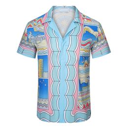 Fashion Designer Hawaii Beach Casual Shirt Set Summer Men's Business Shirt Short Sleeve Top Loose Shirt Asian size M-XXXL A15