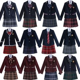 Clothing Sets Womens Korea British Japan School Uniform Outfits Girls Anime Cosplay Costume Dress Clothes Set 5PCS 230612