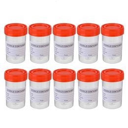 Storage Boxes Bins 10pcs Sterile Container Cap Plastic Hospital Urine Collection Sample Bottle 60ML Specimen Cup 230613