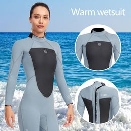 Wetsuits Drysuits Premium 3MM Neoprene Wetsuit Women Suits Keep Warm Surf Scuba Diving Suit Fishing Spearfishing Kitesurf Women WetSuit 230612