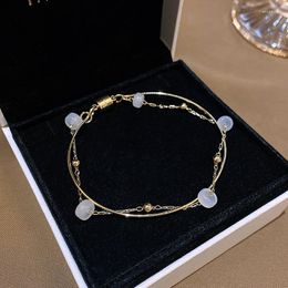 Strand 2023 Fashion Trend Unique Design Elegant Delicate Double Layer Opal Bracelet Women High Jewellery Party Gifts Wholesale