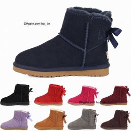 Kids high-quality 2022 Shoes boys girl shoe kid Genuine Leather Snow Toddlers Boots With Bows Children Footwear Girls sneakers designer youth N479# 613