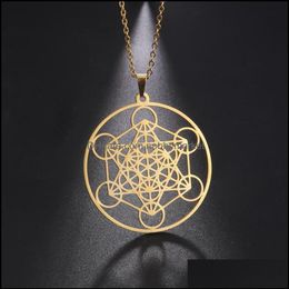Other Fashion Aessories Stainls Necklace Male Female Geometric Dign Steel Jewelry Archangel Dign And Metatron Seal Digned By T318i