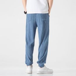 Men's Pants Men Street Hip Hop Stripe Casual Loose Summer Fashion Trend Pant High Quality Comfortable Trousers Drawstring