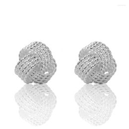 Stud Earrings Exquisit Silver Plated Weave Ball Twining For Women 925 Needle Earring Drop Gifts