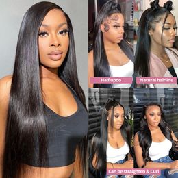 Glueless Wig Human Hair Ready To Wear Transparent Straight 13x4 Lace Frontal Wigs Preplucked Human Hair Natural Hairline