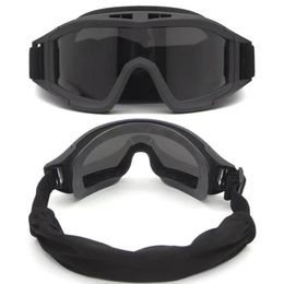 Tactical Goggles Shooting Sunglasses 3 Lens Tactical Accessories Airsoft Paintball Motorcycle Windproof Wargame Glasses5022531270c
