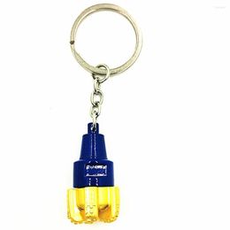 Keychains Oilfield Triangle Bit Pendants Keychain Men's Drill Keyring Pendant Metallic Birthday Anniversary Christmas Boyfriend Gift