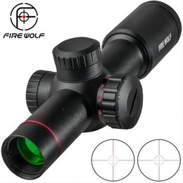 FIRE WOLF Tactical Hunting scope 4.5X20 Red Illumination Mil-Dot Riflescope For Airsoft Sniper Rifle