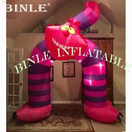 Pink Advertising Inflatable Cat Shape Arch with LED lights Inflatable Welcome Arch for party entrance decoration