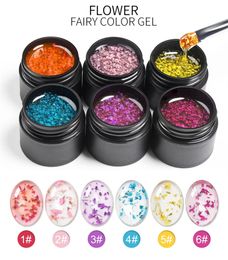 Mtssii 5ml Floral DIY Nail Art Dried Flower Gum Gel Nail Polish Hybrid Varnishes Permanent Paint Flower Gel Need Base Top Coat