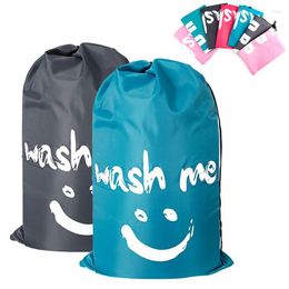 Storage Bags Nylon Laundry Bag Travel Organizer Pouch Hamper Wash Machine Washable Dirty Clothes Drawstring Large Capacity