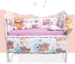 Bed Rails Baby Bedding Sets Bedding Mother Kids 100% cotton 4 pieces bedding sets bumper padbed-liftbed sheetpillow whole sale 230612