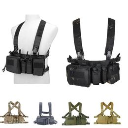 Tactical Camouflage Chest Rig Molle Vest Accessory Mag Pouch Magazine Bag Carrier Outdoor Sports Airsoft Gear Combat Assault NO067295S