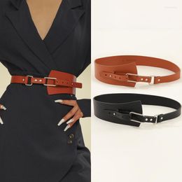 Belts 2023 Ladies Fashion Irregular Wide Waist Seal Dress Coat Corset High Quality Pu Leather For Women Luxury Designer Brand