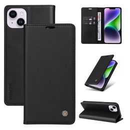 Suck Magnetic Closure Leather Wallet Cases For Iphone 15 14 13 12 11 Pro Max XR XS X 8 7 6 Plus Mobile Phone Flip Cover Holder Business Men Card Slot Pocket Book PU Pouch