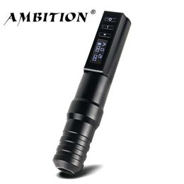 Tattoo Machine Ambition Professional Wireless Tattoo Machine Gun Rotary Portable Pen Power Motor LED Digital Display For Artist Body Makeup 230612