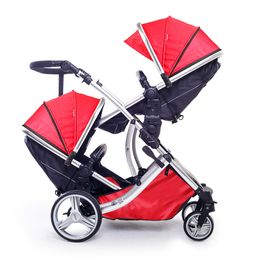 Twin Baby Strollers 3 IN 1 EU Lightweight Two-way Can Sit Can Lying High Landscape Shock Double Stroller Portable Stroller