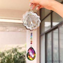 Garden Decorations Crystal Wind Chimes Sun Prism Tree of Life Hanging Light Catching Home Wedding Garden Decor R230613
