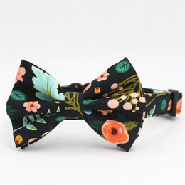 Collars floral Dog collar bow tie matching lead for 5size to choose ,best wedding dog collar gifts for your pet