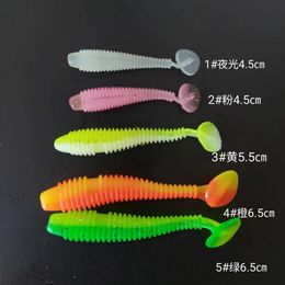 Luya T tail two-color soft bait bionic bait worm fishing gear accessories perch tip mouth 10 pack bait wholesale