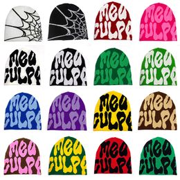 BeanieSkull Caps Mea Culpas Beanies For Women Men Couple Y2K Hats Ins Fashion Bonnet Kpop Wool Skullies Hoods Lady Hats Accessories Gorro 230612