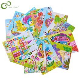 Kids Toy Stickers 6pcs DIY Handmade Toys Mosaic Sticker Arts and Crafts Kits Sticky Mosaics for Toddlers Fun Activities Children Gifts 230613