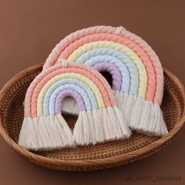 Garden Decorations Layers Rainbow Wall Decor for Bedroom Baby Kids Rooms Colourful Rope Woven Tassel Wall Hanging Toys R230613