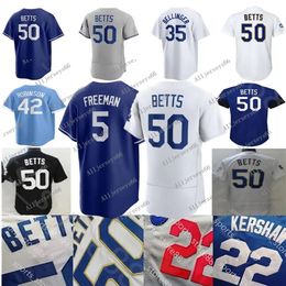 Custom S-4XL Mookie Betts Jersey Freddie Freeman Noah Syndergaard Julio Urias Justin Turner Clayton Kershaw Jackie Robinson Max Muncy Baseball Jerseys