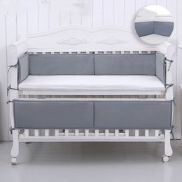 Bed Rails Solid Crib Bed Bumpers for Baby Heightening Anticollision Soft Roll Playpens Four Pieces born Bedroom Accessories 132x24.5cm 230612