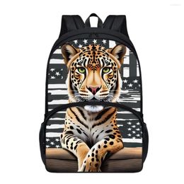 School Bags Large Capacity Kids Schoolbag Fashion Trend 3D Toger Print Design Youth Teen Boys Travel Backpack College Student Computer