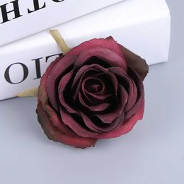 Dried Flowers Artificial Silk Roses Head Diy Gifts Box Present for Home Decor Wedding Decorative Brooch Christmas Scrapbook