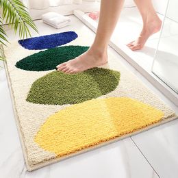 Mats Bathroom Doormats Flower Pattern Household Fibre Fabric Rug Nonslip Absorbent Carpet Machine Washable Mat Bedroom 2022 INS