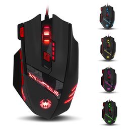 Mice 9200DPI Wired Gaming Mouse 8 Button Metal Weight Hand Design Light Color Adjustment LED USB Computer Gamer Mice For PC Laptop