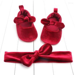 First Walkers Born Baby Velvet Shoes Anti Slip Soft Sole Toddler Princess Bow Fashion Casual Girl