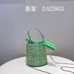 2023 New Korean Netizen Small Fresh Hot Diamond Water Diamond Rabbit Ear Suction Bucket Bag Portable One Shoulder Crossbody Bag 230613