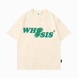 WHOOSIS mens t shirts men shirts designer tees t shirts summer pure cotton printed short sleeves, unknown name series trendy couple street clothing 23SSS