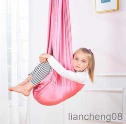 Hammocks Double double color material children elastic hammock between indoor outdoor swing of the senses R230613