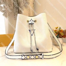 bucket bag designer bag for women classic rope closure handbag adjustable shoulder strap design bags luxury Watercolour lettered leather bag