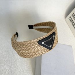 Classic Designer Headbands Triangle Letter Straw Plaited Article Hair bands For Women Girl Headband Sports Fitness Head Wrap Fashion Hair Jewelry