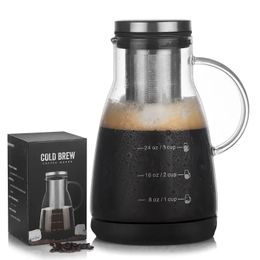 Glass Coffee Pots, Coffee Utensils Ice Drop Coffee Cold Extracting Pot Hand Made Cold Brewing Pot Household Sharing Pot Fruit Juice Tea Filtering Glass Pot