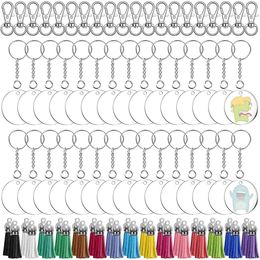 Key Rings 150pcs Clear Blank Keychains Kit Acrylic Keychain Blanks Chain and Jump for Crafting Vinyl Projects DIY Supplies 230612