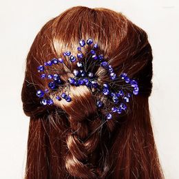 Hair Clips Trendy Handmade Wedding Comb Bridal Crystal Flower Leaves Hairpins For Women Head Jewellery Girls Accessories